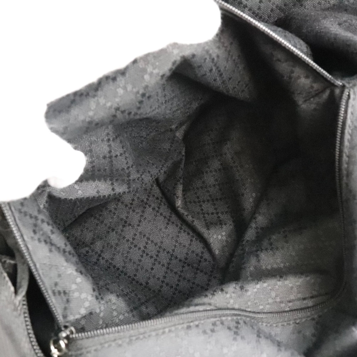 Pre-Owned GUCCI Gucci Bamboo Bag 002-2058-0412-5 Nylon Canvas x Leather Black Unisex Tote (Fair)