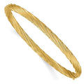 Stylish Finest GoldSW3-16O 14K Yellow Gold 0.187 mm Oversize Textured Hinged Bangle Bracelet