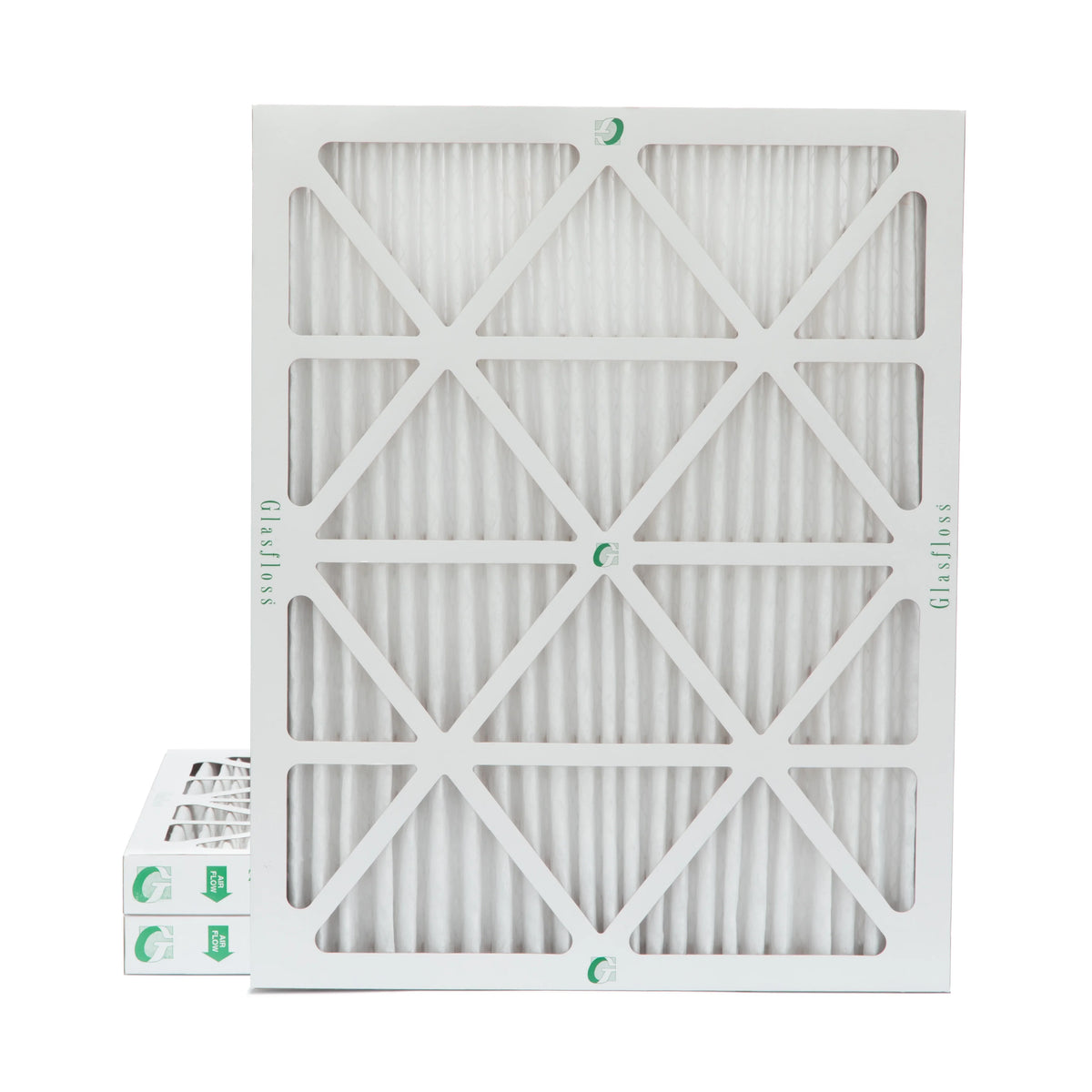 Stylish 3 Pack of 16x20x2 MERV 10 Pleated 2" Inch Air Filters by Glasfloss. Actual Size: 15-1/2 x 19-1/2 x 1-3/4