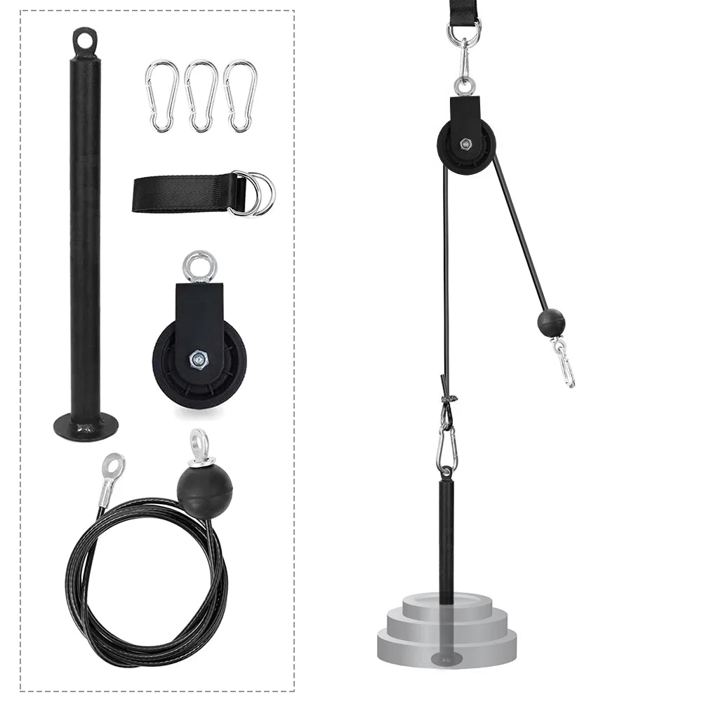 Tomfoto Pulley Cable Machine Attachment System with Upgraded Loading Pin Super-Silent Detachable 360 Degree Rotation Pulley Fitness Arm Biceps Triceps Strength Training Home Gym Workout Equipment - Exclusive Design