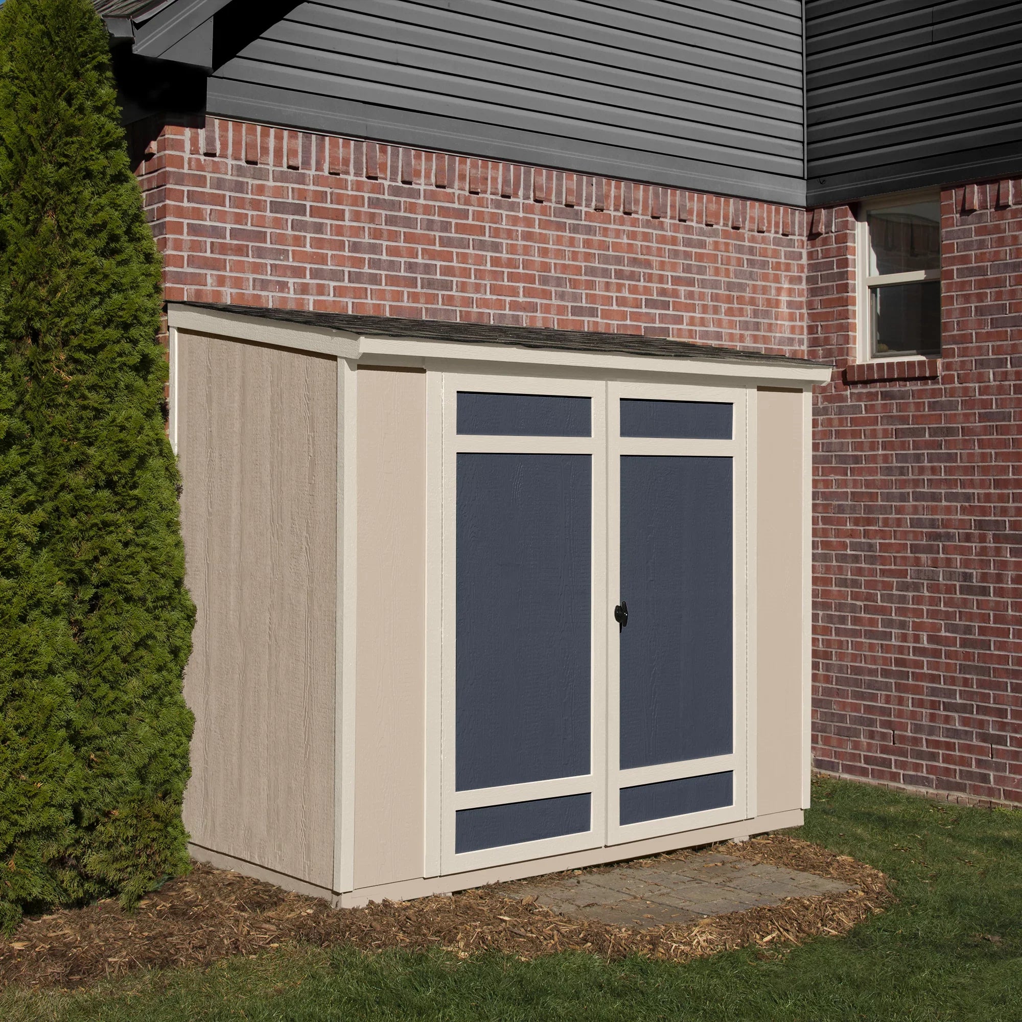 Handy Home Products Fremont 4 ft. x 8 ft. Lean-To Storage Shed - Exclusive Design