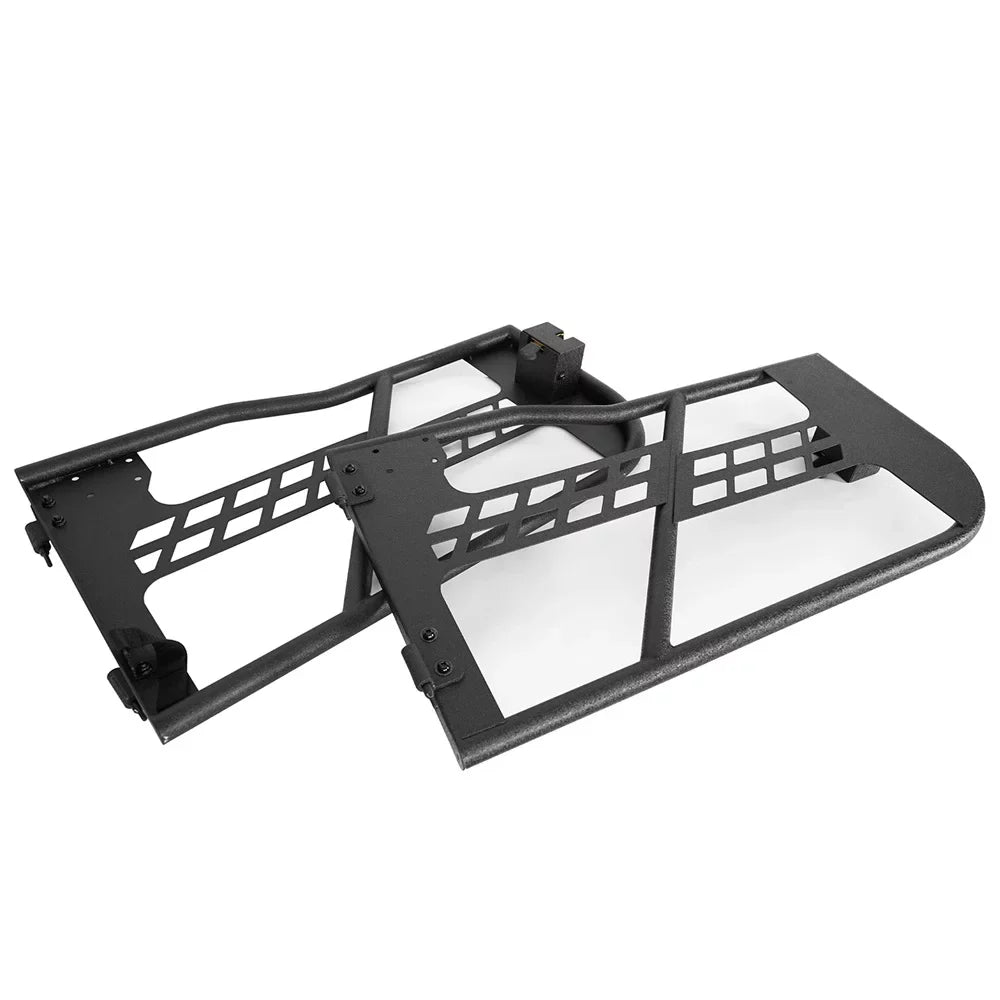 Stylish Hooke Road Fit 2018-2023 Jeep Wrangler JL 2-Door Steel Tubular Half Door Guards Frame Black