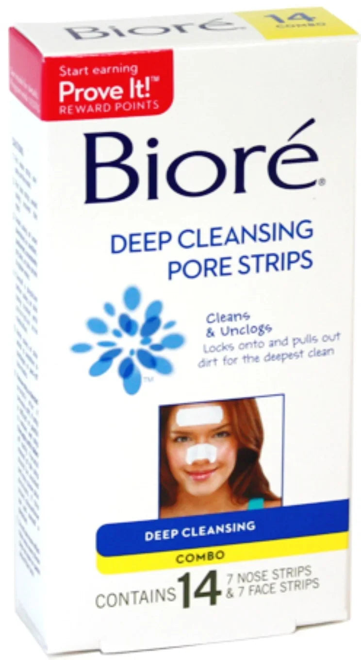 Stylish Biore Combo Pack Deep Cleansing Pore Strips Face/Nose 14 Each (Pack of 4)