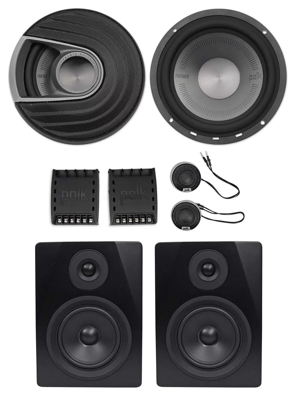 Stylish Polk Audio MM6502 6.5â 750w Component Car Speakers+Free Powered Monitor Speakers