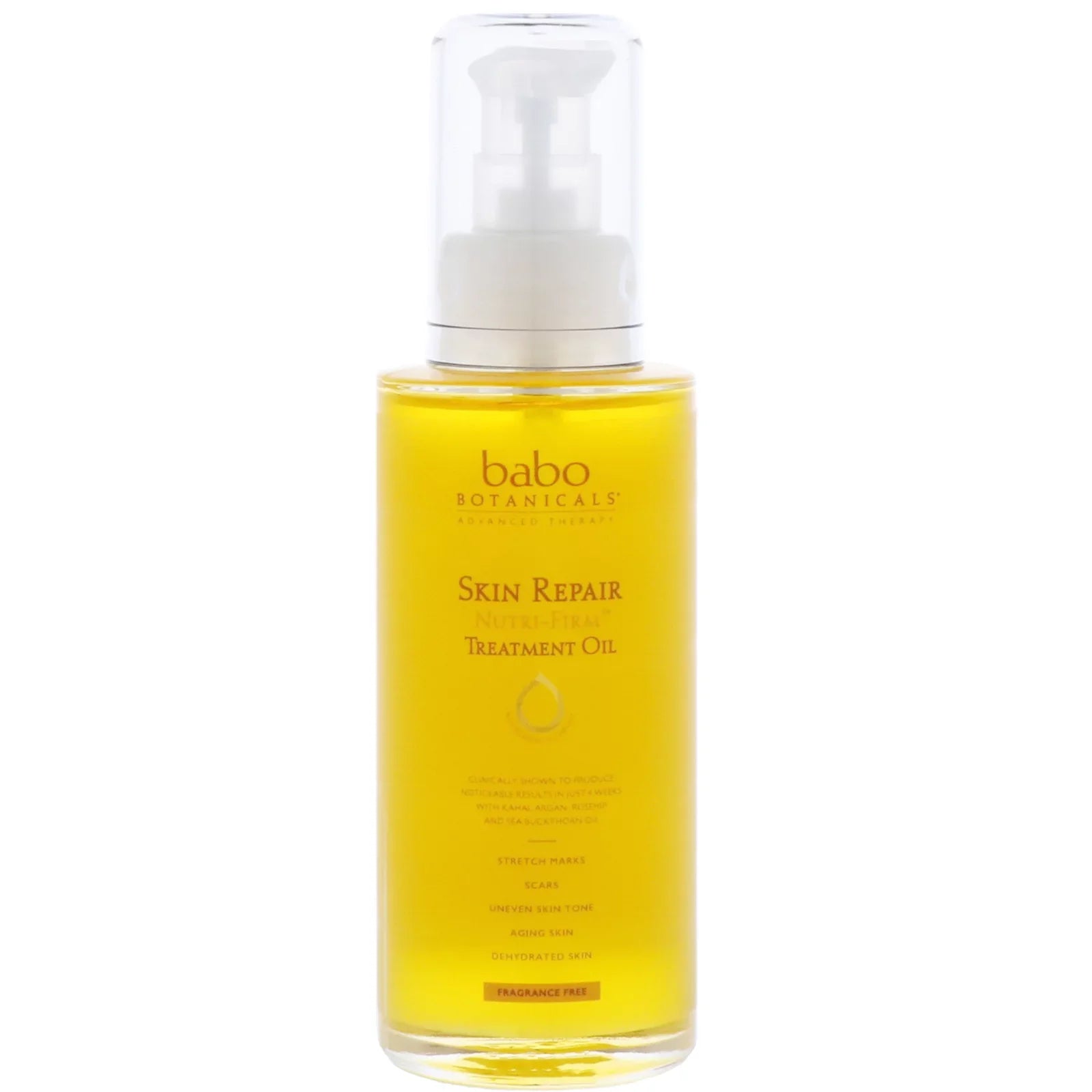Babo Botanicals Skin Repair Nutri Firm Stretch Mark Treatment Oil for Sensitive Skin, Fragrance Free, 3.4 Oz