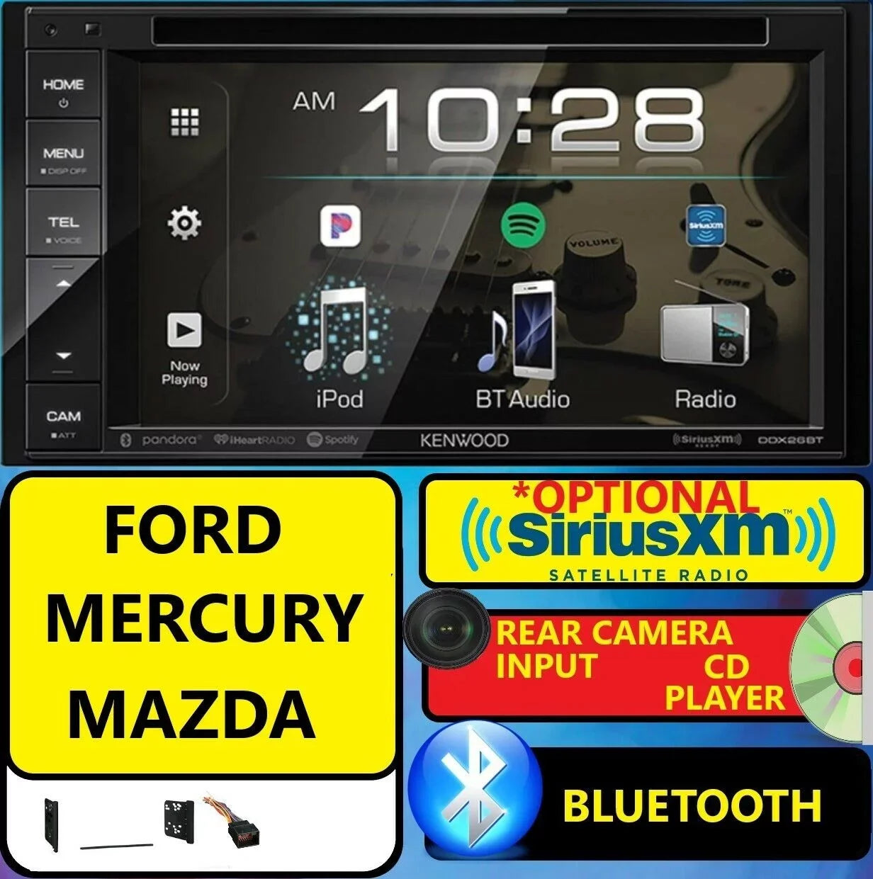 Stylish FORD MERCURY Bluetooth CD DVD USB AUX VIDEO CAR Radio Stereo OPTIONAL SIRIUSXM