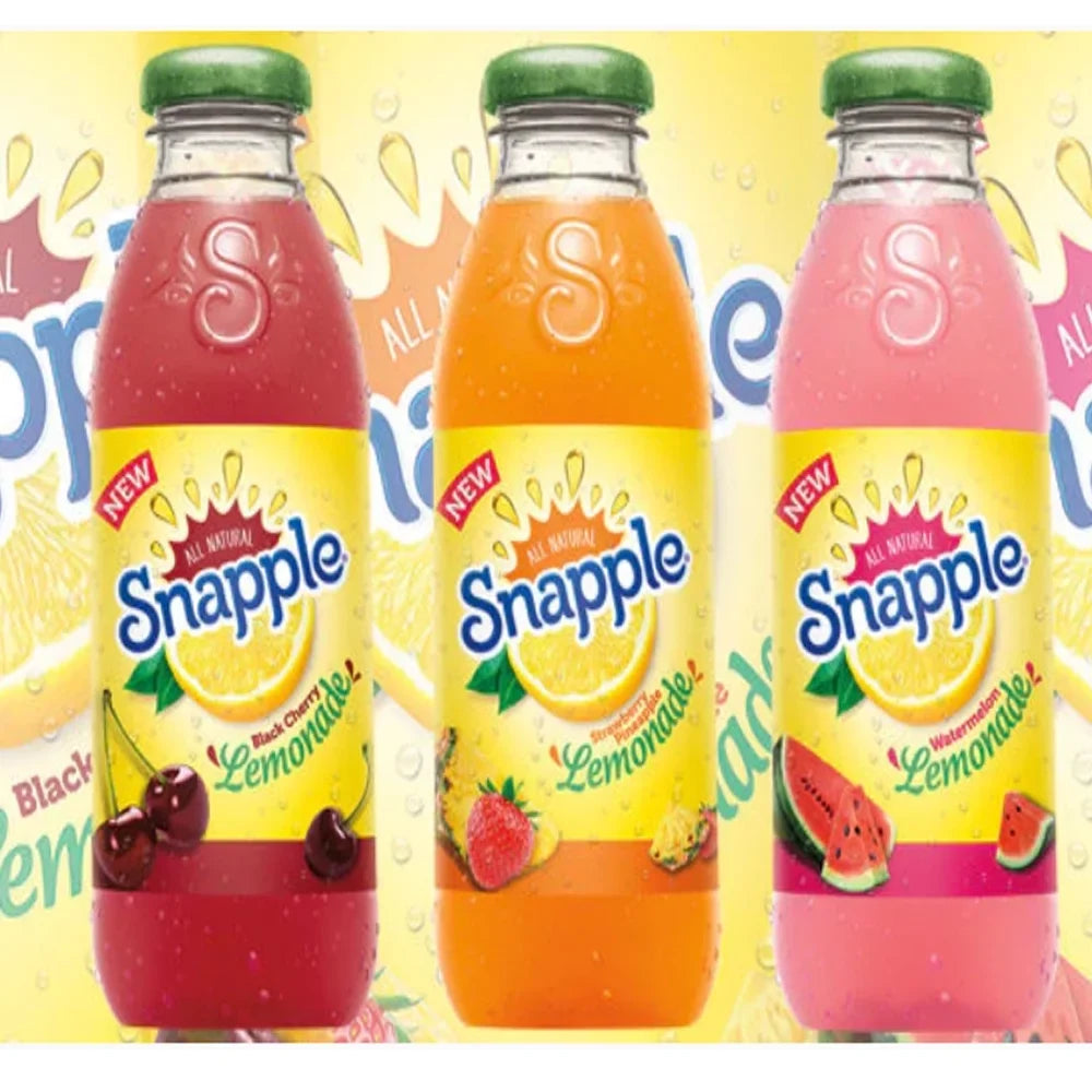 Stylish Snapple 16 Oz Lemonade Variety Pack 16, 5 Watermelon Lemonade, 6 Black Cherry Lemonade, 5 Strawberry Pineapple