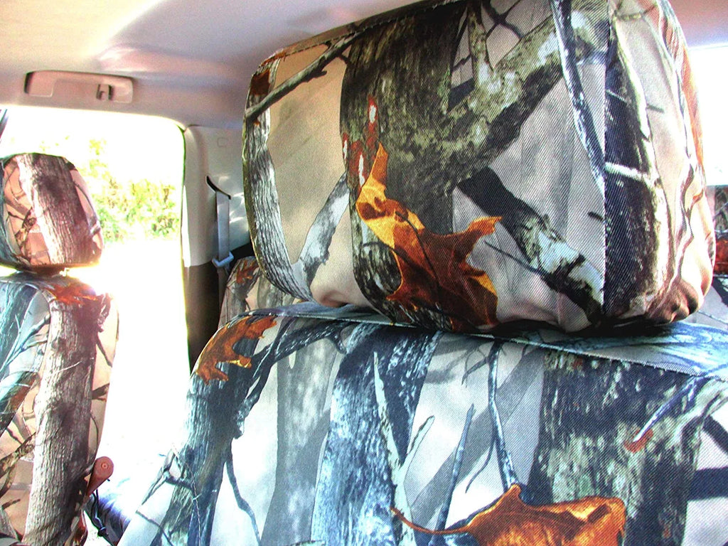 Stylish C1141 2014-2019 Chevy Silverado Front 40/20/40 Split Bench Seat with Opening Center Console and Non Opening 20 Section Seat Bottom. In Camo Endura