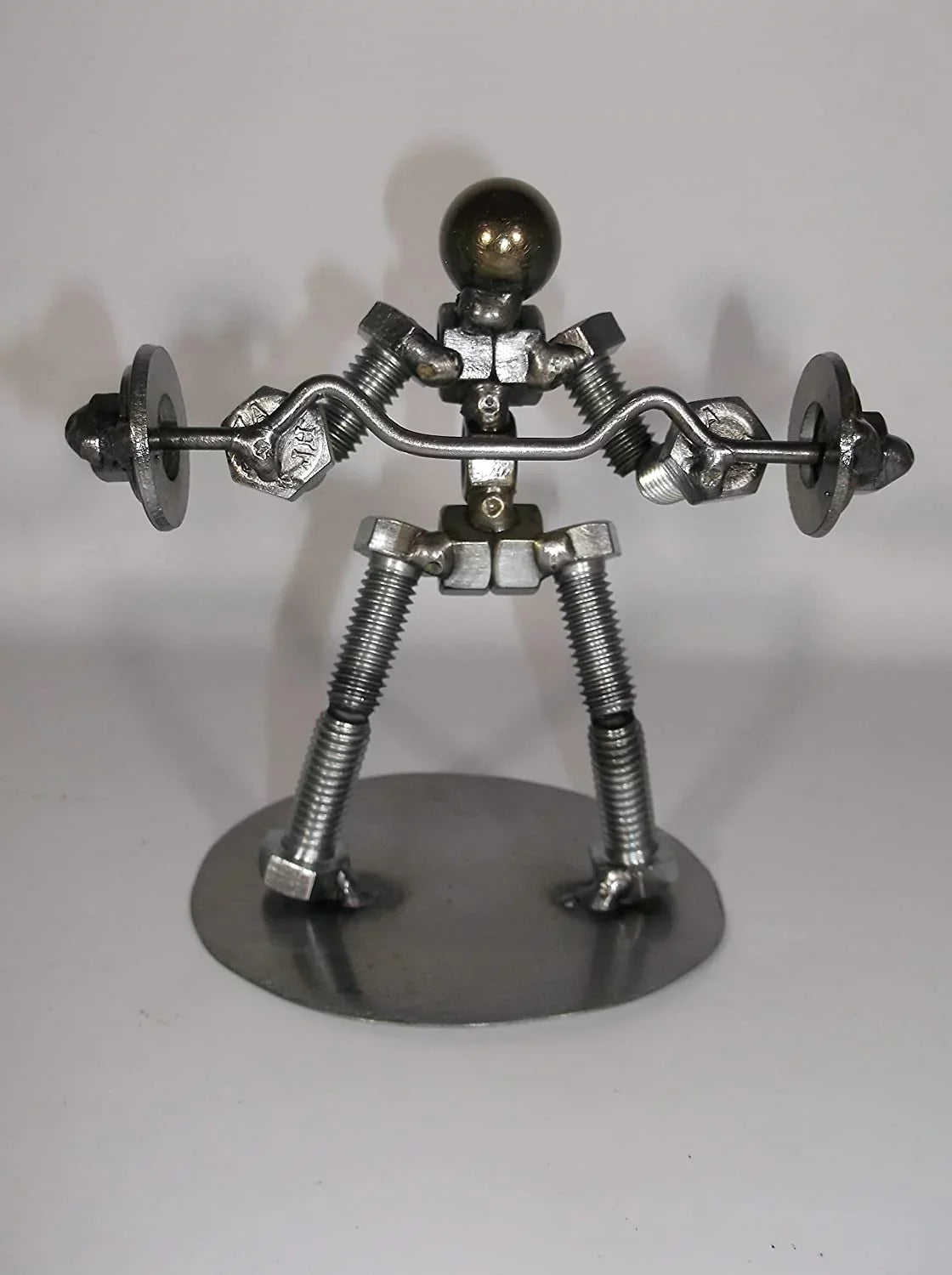 Stylish Preacher C url Weight Lifter Metal Bolt Figurine, curl bar