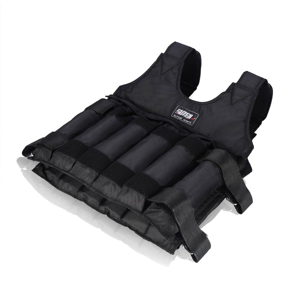 Adjustable Weighted Vest with 12pcs Pouches 50KG/110lbs Vest Workout Weight Jacket Exercise Boxing Training Fitness