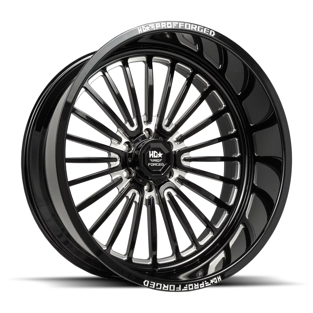 LUXXX HD FORGED LHD PRO 6 WARHOG 24X14 6X139.7 -76ET 125CB GLOSS BLACK MILLED WHEEL - Exclusive Design