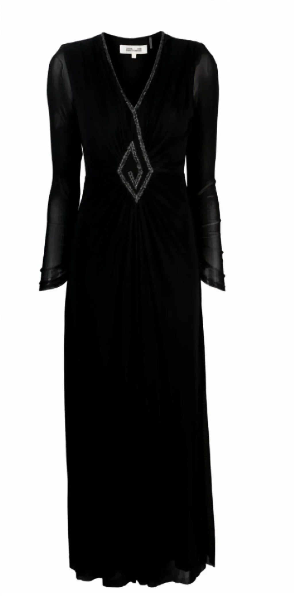 Stylish Women's Diane Von Furstenberg Evening Size S Straight Gown Black