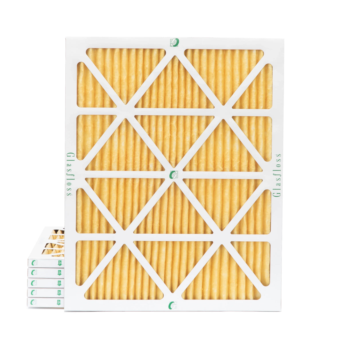 6 Pack of 14x20x1 MERV 11 Pleated Air Filters by Glasfloss. Actual Size: 13-1/2 x 19-1/2 x 7/8
