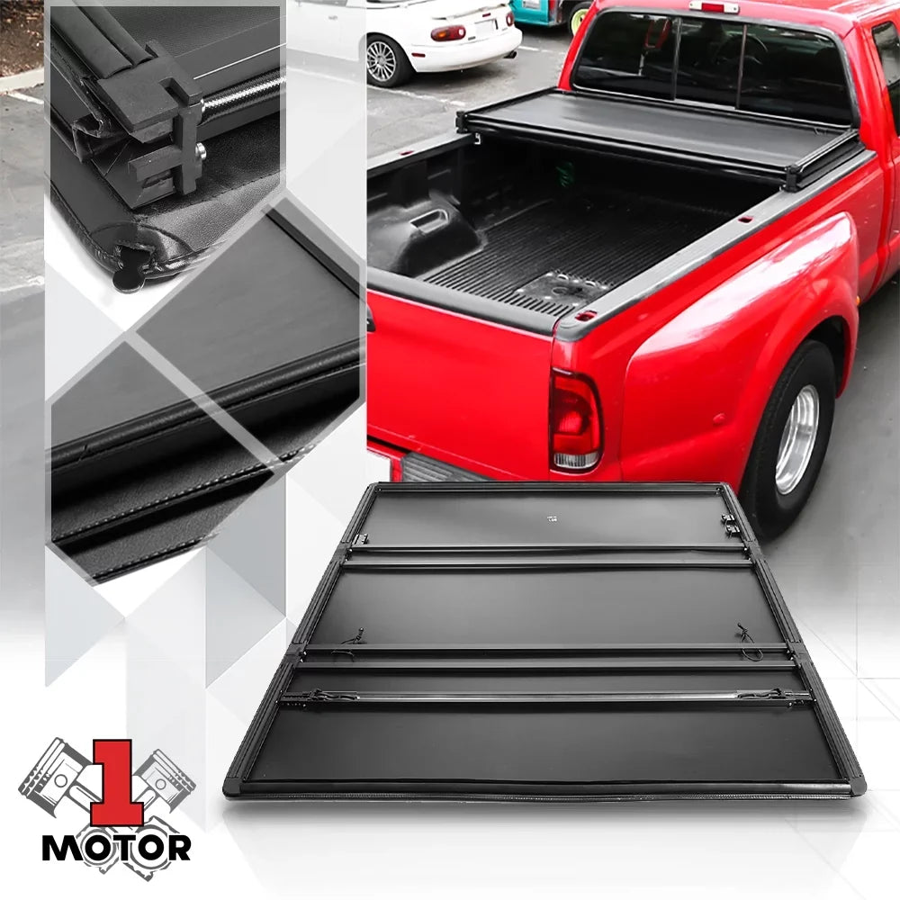 Stylish Short Bed Truck Tonneau Cover 5Ft Soft Top Tri-Fold Fleetside for 05-21 Frontier Fits select: 2005-2019 NISSAN FRONTIER