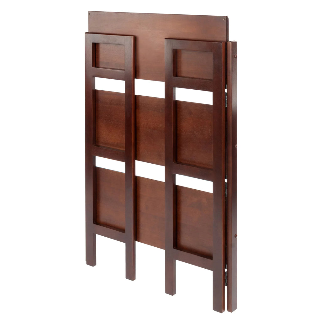 Stylish Winsome Wood Terry 3-Tier Foldable Shelf, Stackable, Walnut Finish