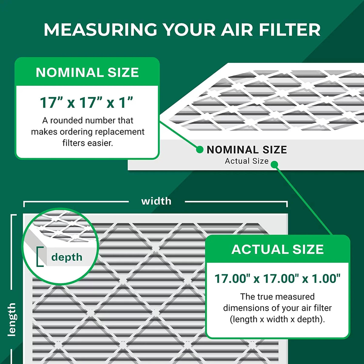 Stylish Filterbuy 17x17x1 MERV 11 Pleated HVAC AC Furnace Air Filters (4-Pack)
