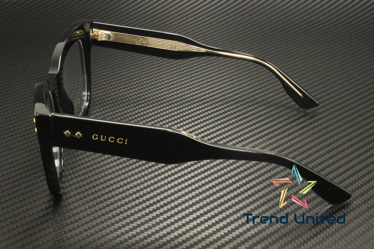 GUCCI GG1082O 001 Cat Eye Acetate Black Demo Lens 50 mm Women's Eyeglasses - Exclusive Design