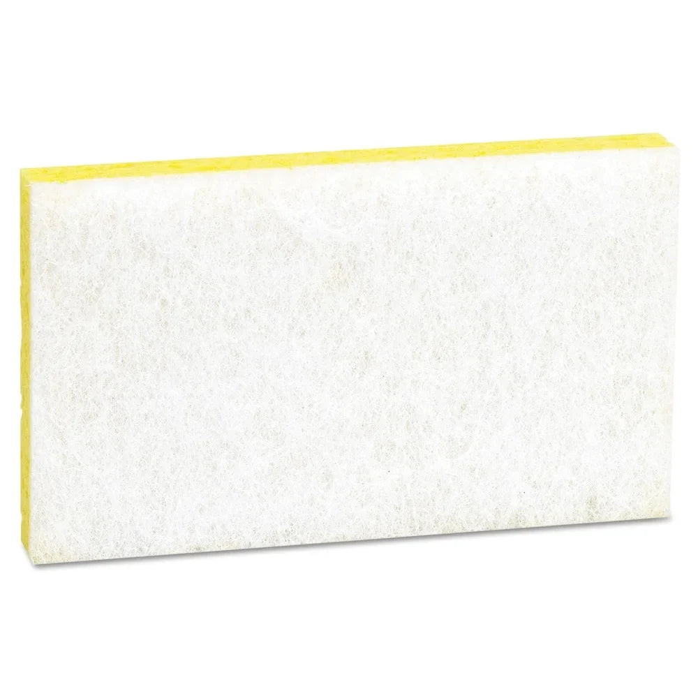 Scotch-Brite PROFESSIONAL 63 0.7 in. Thick 3.6 in. x 6.1 in. #63 Light-Duty Scrubbing Sponge - Yellow/White (20/Carton) - Exclusive Design