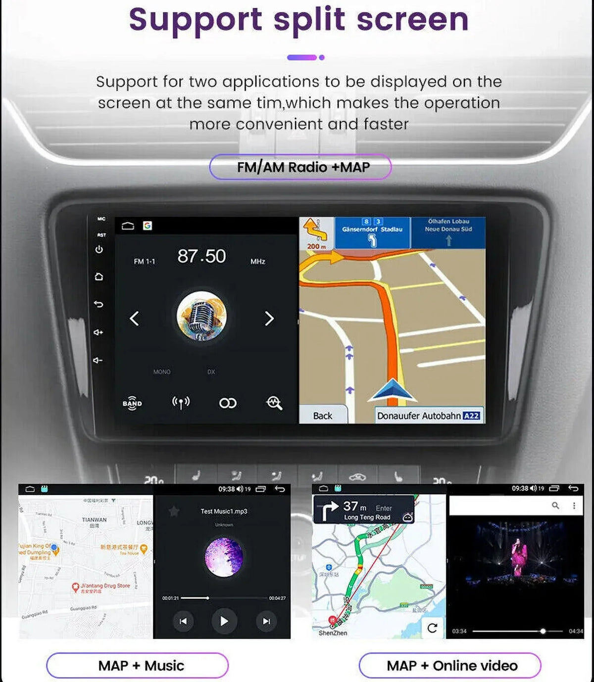 For GMC Yukon Chevy Tahoe Suburban Android 12 Octa 4GB RAM Apple Carplay Car Stereo AM FM Radio GPS Weather