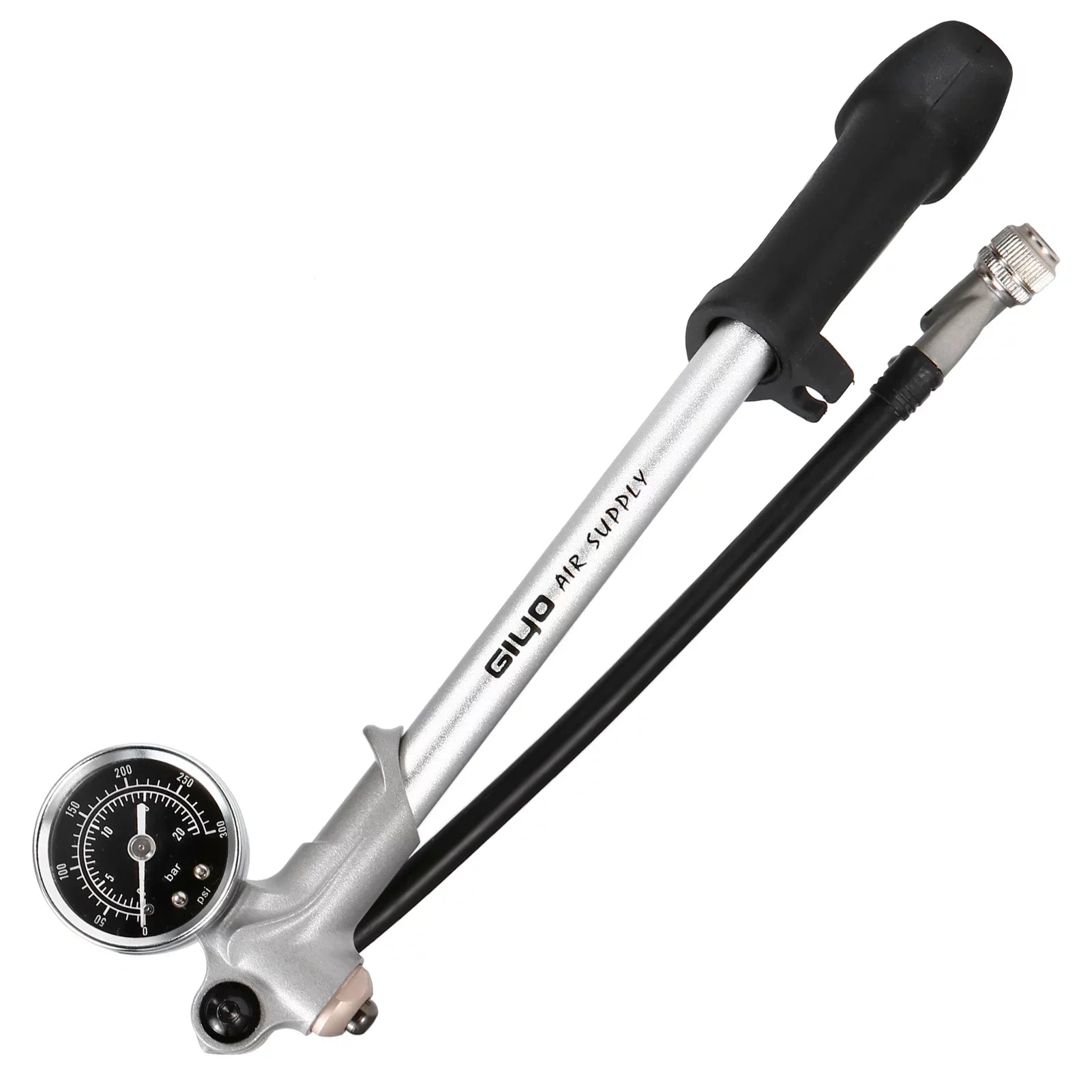 Stylish Arealer 300PSI Front Fork and Front Suspension Pump With Gauge High Pressure Pump with Lever Lock Schrader Valve Air Pump for MTB Mountain Bike