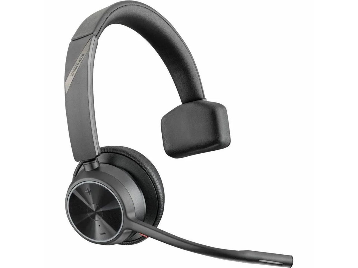 Poly Voyager 4310 USB-C Headset with Charge Stand - Siri, Google Assistant - Mono - Wireless - Bluetooth - 298.6 ft - 20 Hz - 20 kHz - Over-the-head, On-ear - Monaural - Ear-cup - Electret Condense...