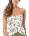Vince Camuto IVORY Draped Bandeau Tankini Swim Top, US Small - Exclusive Design