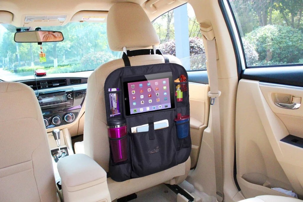 Mom's Besty Car Back Seat Organizer for Kids and Toddlers - Touch Screen Tablet Holder for Android & iOS Tablets - Multipurpose Use as Auto Seat Back Protector, Kick Mat, Car Organizer - Exclusive Design