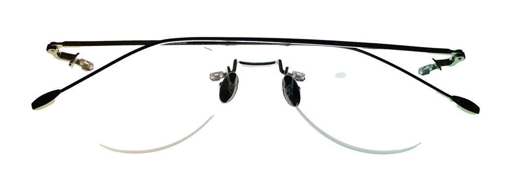 Stylish John Varvatos Rimless Round Mens Silver Metal Eyewear Frame V170. 53mm