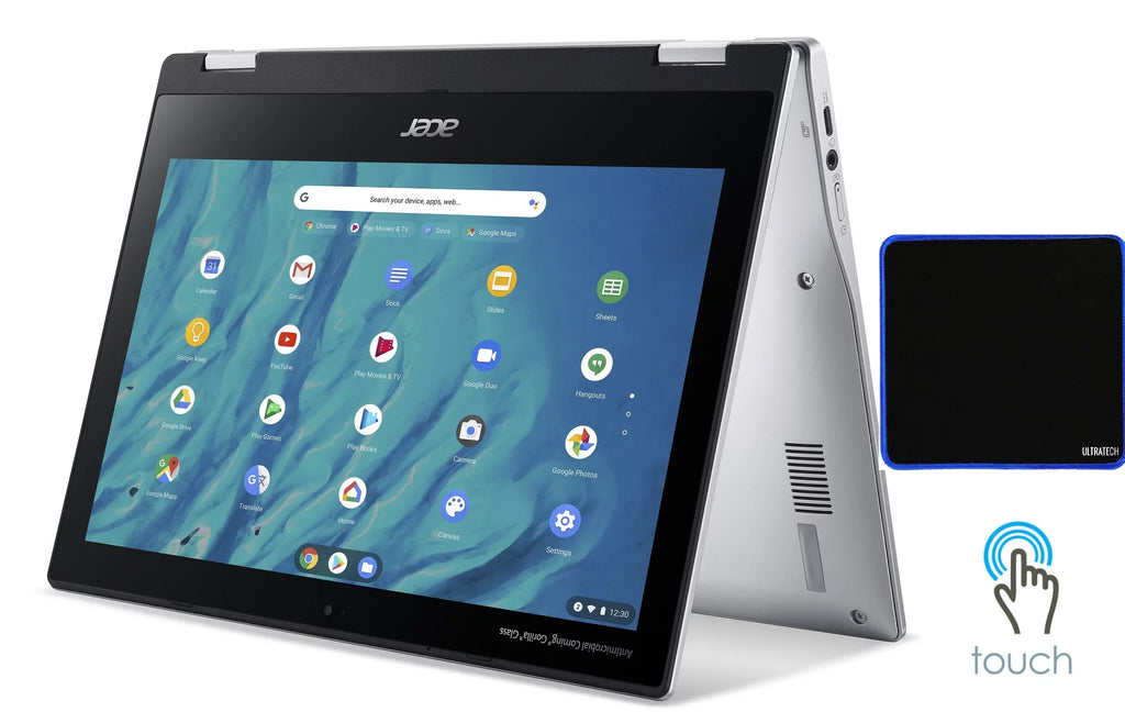 2023 11.6" Lightweight HD Touch-Screen Chromebook MediaTek MT8183C 8- Processor, 4GB DDR4 RAM, 32GB SSD, WiFi, Chrome OS with UltraTech Mouse Pad Bundled - Nextday Shipping Available.