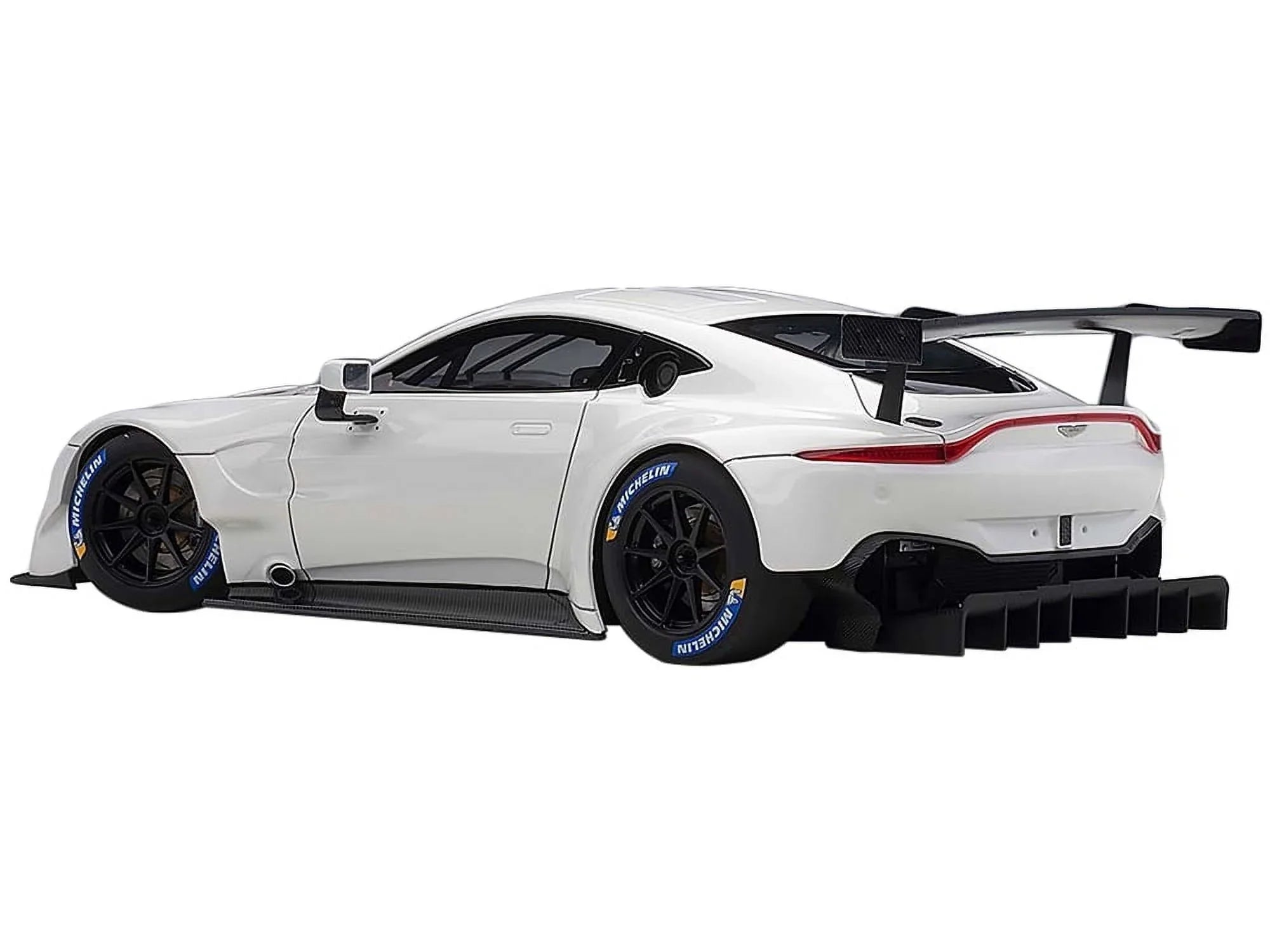 Stylish 2018 Aston Martin Vantage GTE Le Mans PRO White with Carbon Accents 1/18 Model Car by Autoart