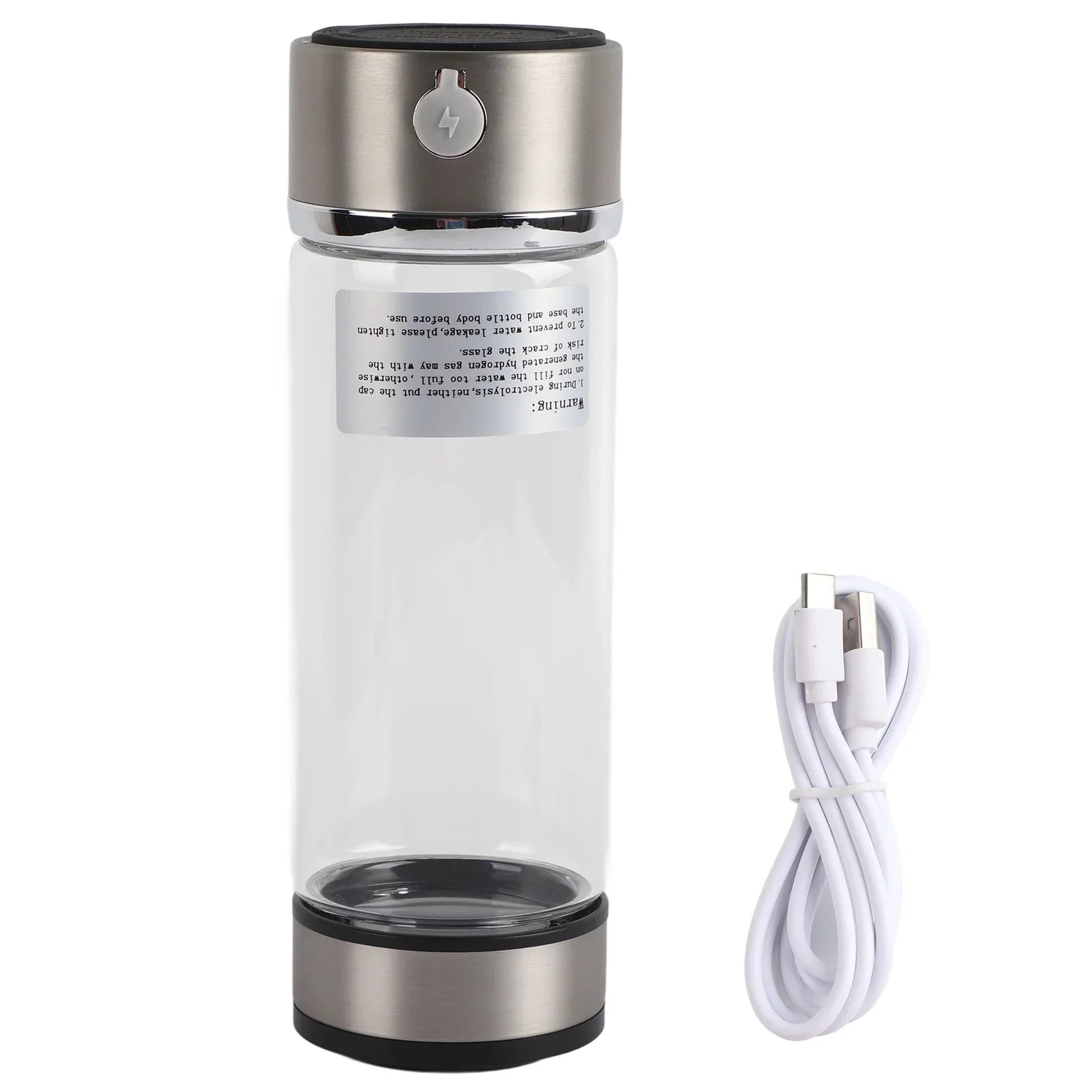 Nikou USB Charging Rich Hydrogen Water Purifier Filter Glass Bottle Anti-Skid Portable Lonizer Cup