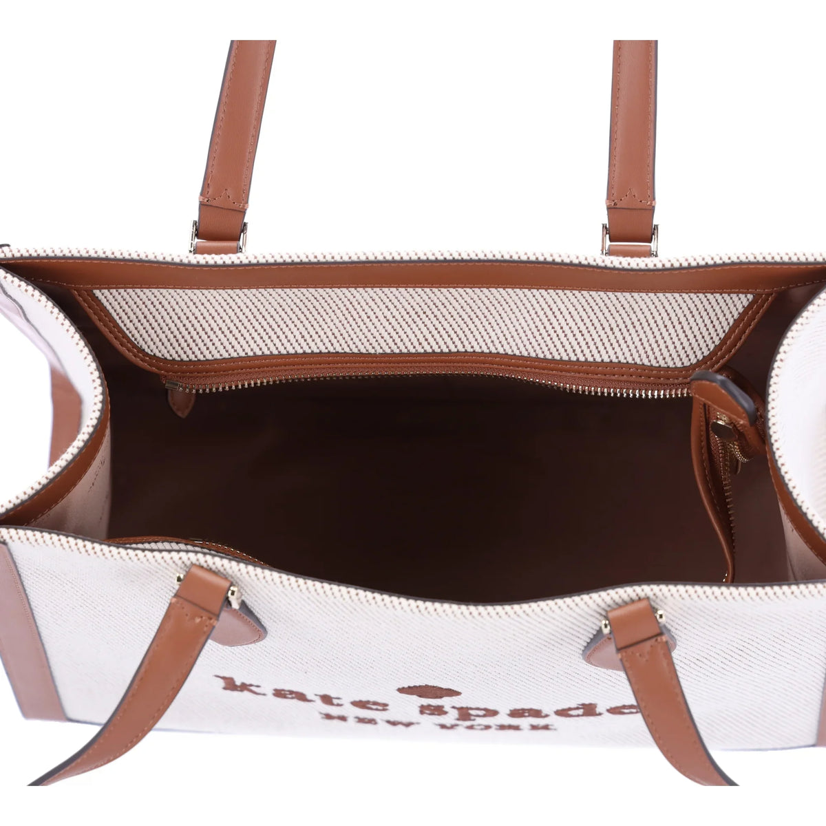 Kate Spade KF508 Ellie Canvas Leather Large Shoulder Tote Warm Gingerbread - Exclusive Design