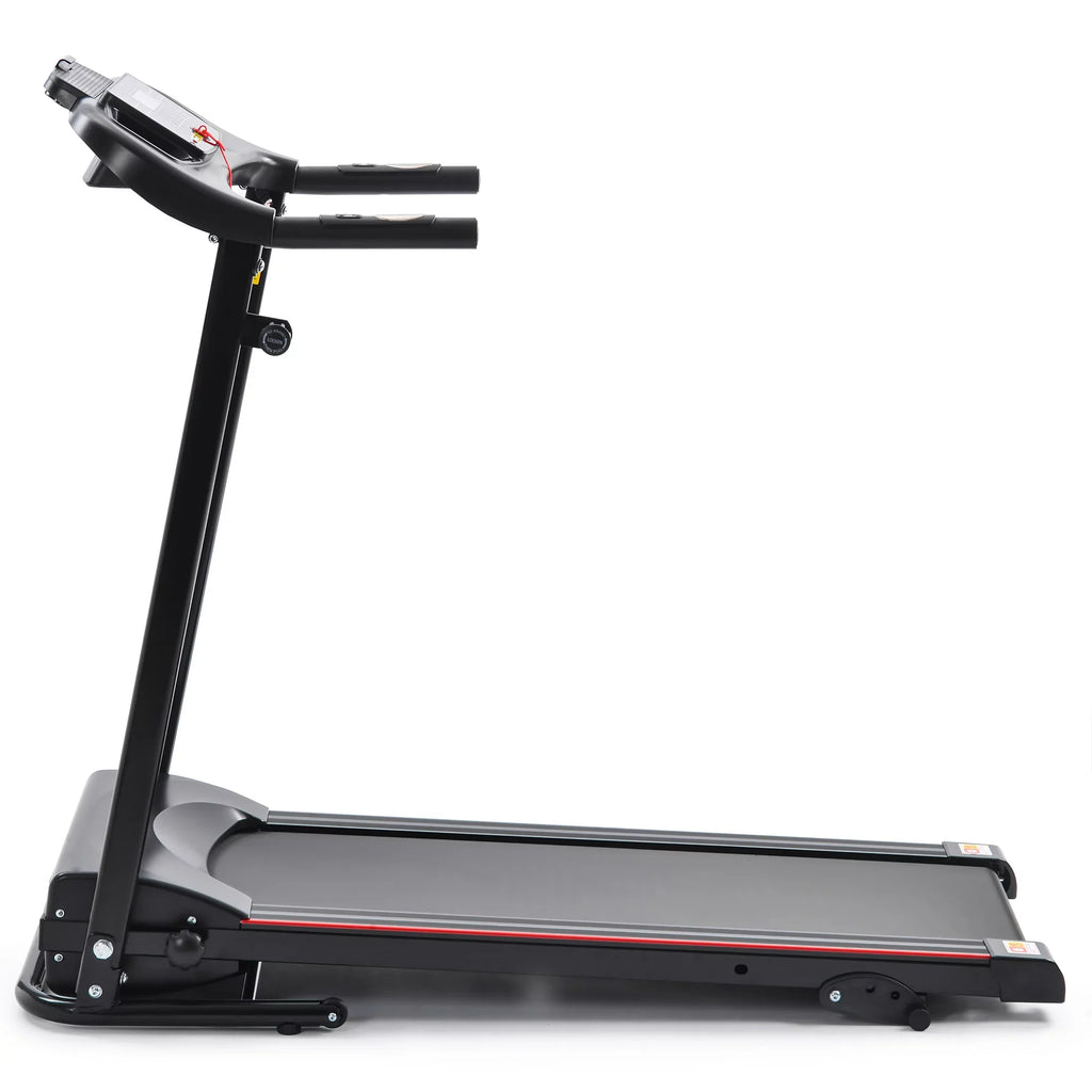 Stylish Folding Treadmill with Incline 2.5HP 12KM/H Electric Treadmill for Home Foldable; Bluetooth Music Cup Holder Heart Rate Sensor Walking Running Machine for Indoor Home Gym Exercise Fitness