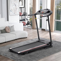 Stylish Folding Treadmill with Incline 2.5HP 12KM/H Electric Treadmill for Home Foldable; Bluetooth Music Cup Holder Heart Rate Sensor Walking Running Machine for Indoor Home Gym Exercise Fitness