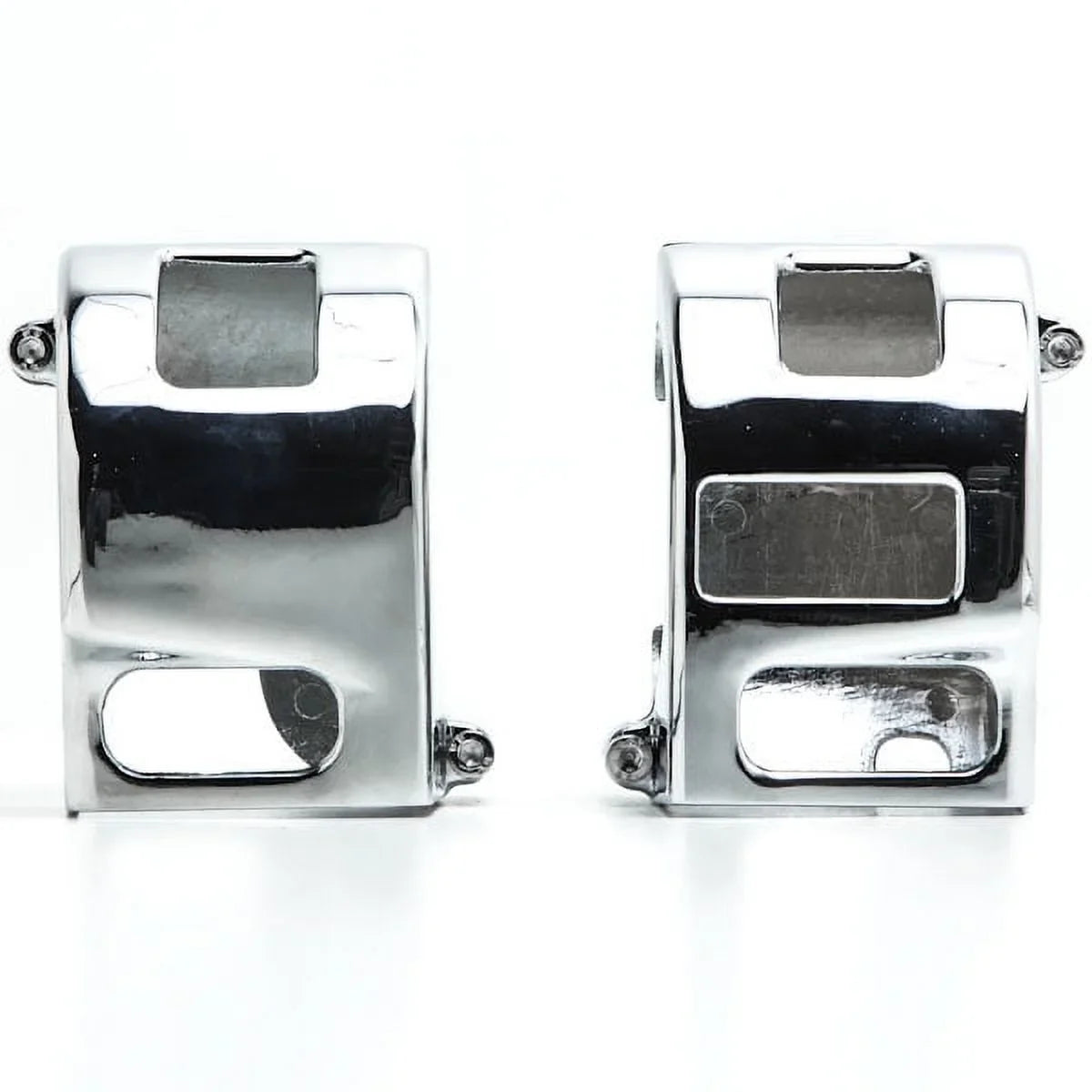 Krator Yamaha Road Star V-Star 650 Kawasaki Vulcan 1500 1600 Custom Handlebar Switch Housing Cover Kit - Chrome
