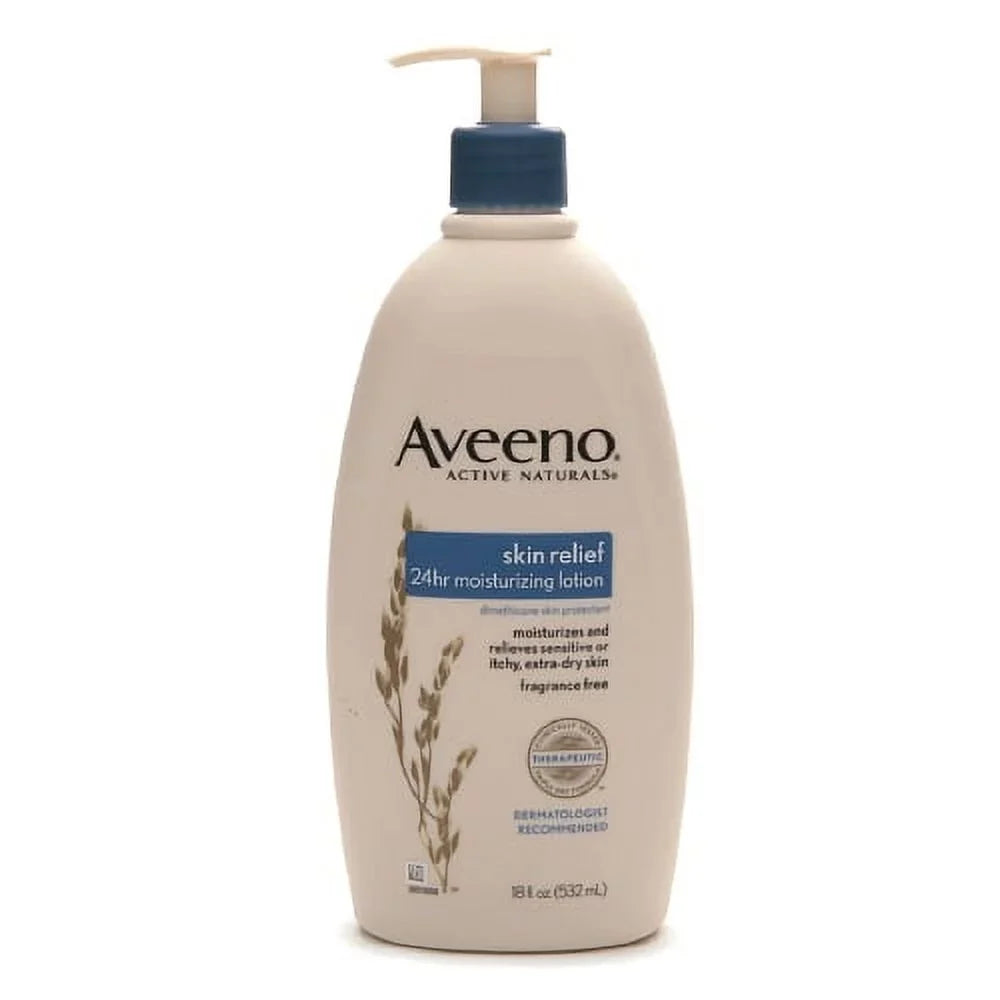 Aveeno Active Naturals Skin Relief Moisturizing Lotion, Fragrance Free - 18 Oz, 6 Pack