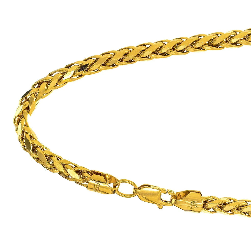 JewelStop 14k Semi-Solid Yellow Gold 4.1mm Diamond-Cut Lite Franco Bracelet, Lobster Claw- 8 Inches, 5.6gr. - Exclusive Design