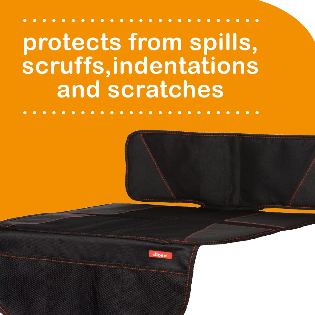 Diono Super Mat 2 Pack Car Seat Protector, Crash Tested, Water Resistant, Black - Exclusive Design