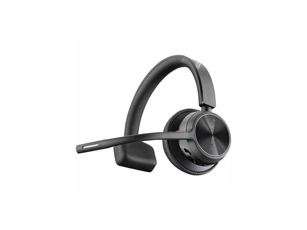 Poly Voyager 4310 USB-C Headset with Charge Stand - Siri, Google Assistant - Mono - Wireless - Bluetooth - 298.6 ft - 20 Hz - 20 kHz - Over-the-head, On-ear - Monaural - Ear-cup - Electret Condense...