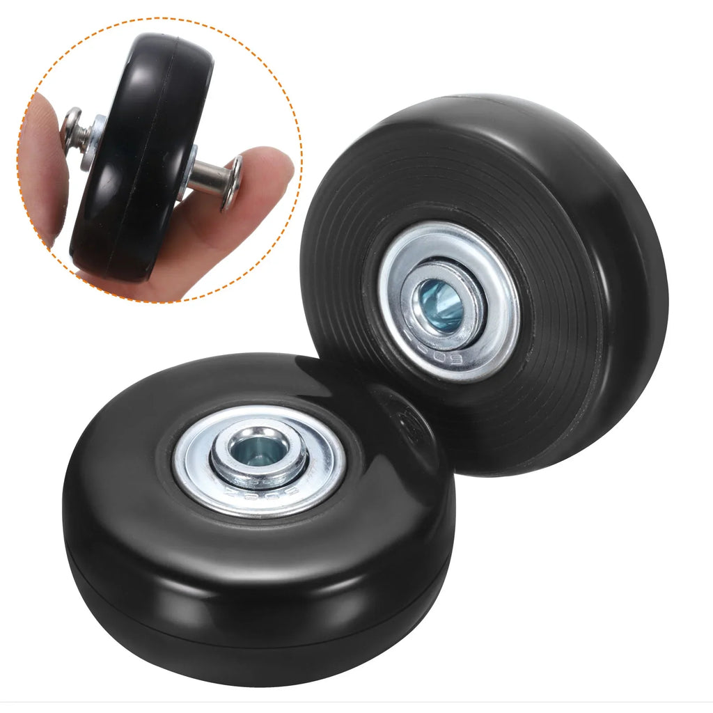 Uxcell Luggage Wheels Replacement 51 x 17 mm/2" x 0.7" for Suitcase, Black, 2 Set - Exclusive Design
