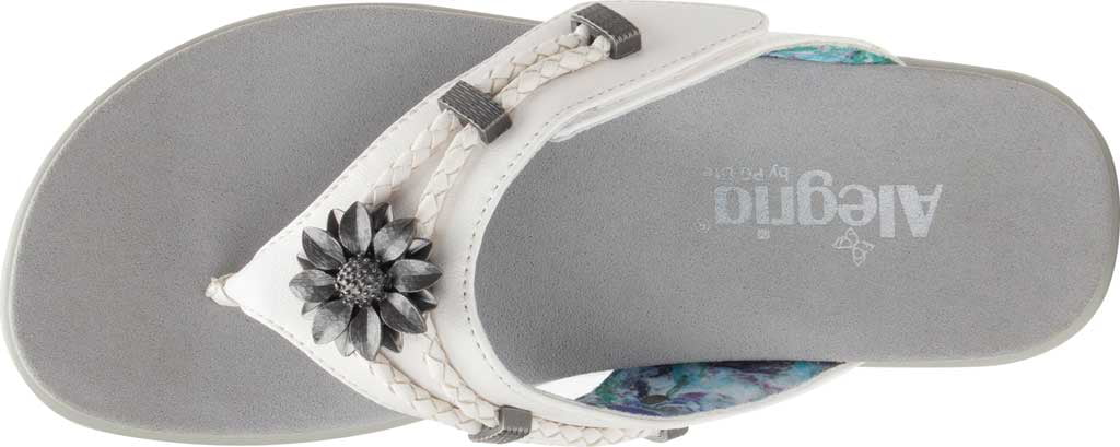 Women's Alegria by PG Lite Layah Thong Sandal White Vegan Leather 41 M