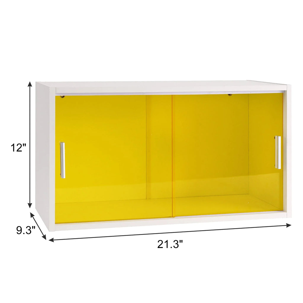 Stylish VECELO Bathroom Cabinet Wall Mounted, Multipurpose Storage Cabinet with Acrylic Sliding Doors for Bathroom Kitchen Living Room, White