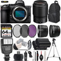 Nikon Z5 Mirrorless Digital Camera with 50mm f/1.8 S Lens + 0.43X Wide Angle Lens + 2.2x Telephoto Lens + Flash + 64GB Memory Card + UV-CPL-FLD Filters + Wireless Remte - International Version