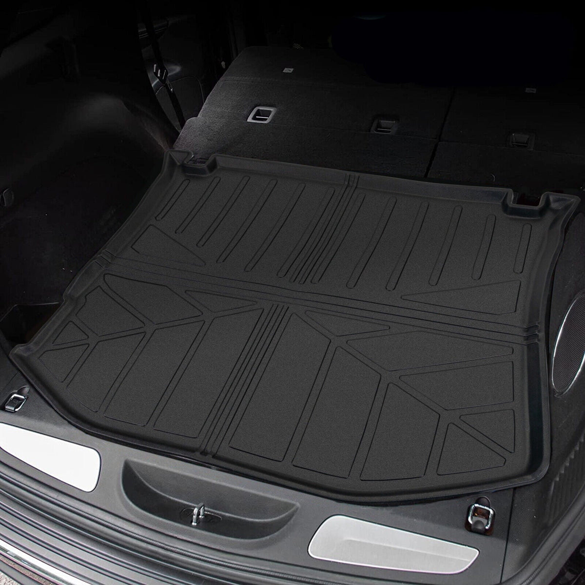 Stylish Trunk Mat Custom Fit Jeep Grand Cherokee 2011-2022 TPE Cargo Floor Carpet Rubber Car Rear Cargo Liner Protector All Weather Black