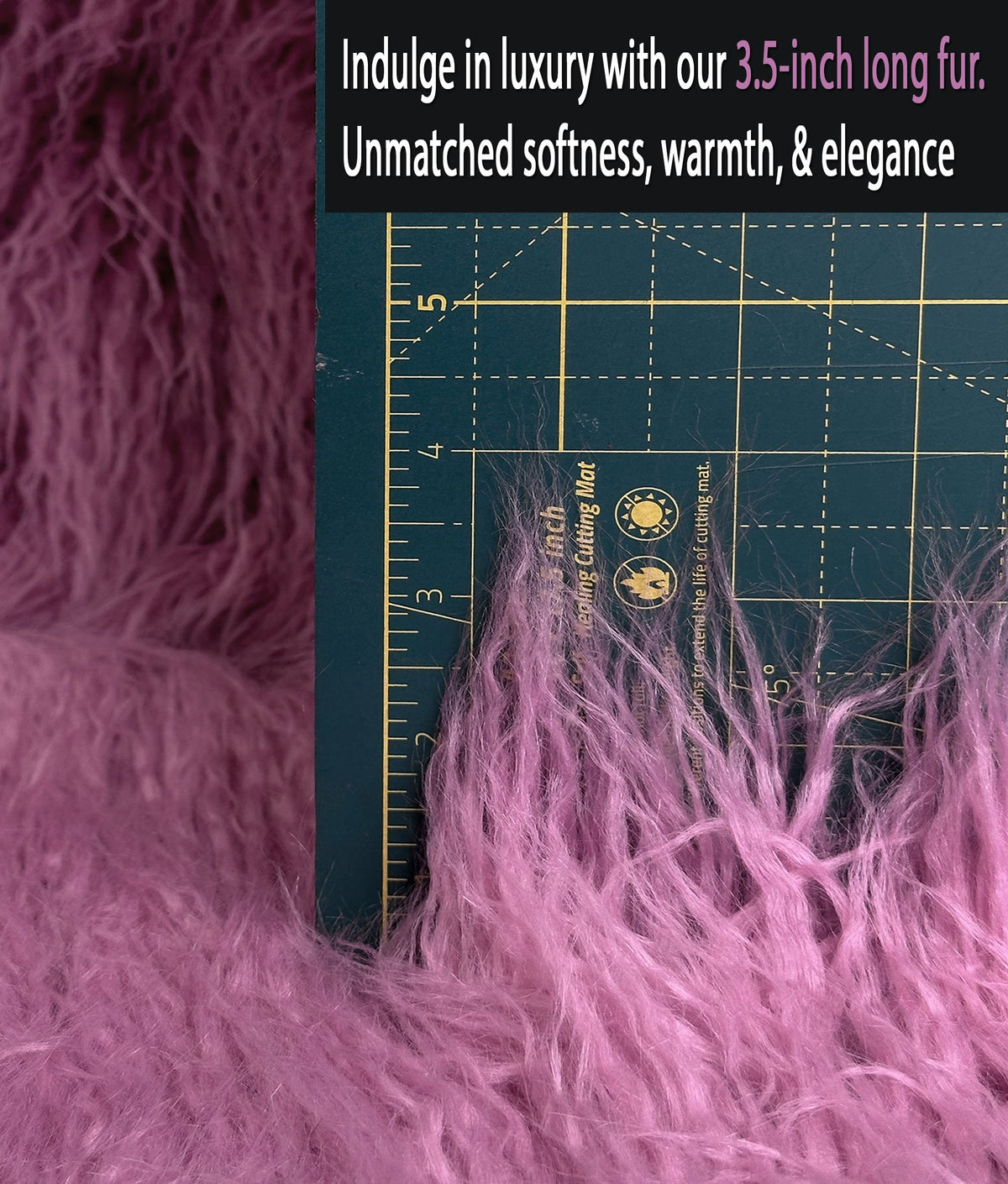 Stylish Faux Fake CURLY Yak FUR 3.5" LONG Pile Japanese Fire Retardant Yarn 2.3oz Per Yard / Craft, Sewing Cosplay 58" Wide Sold by Continuous Yard (Dusty Rose)