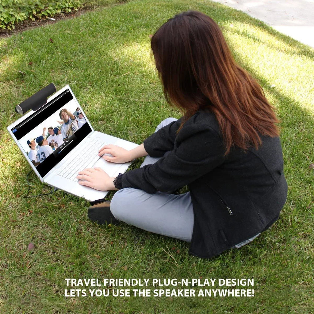 SonaVERSE USB Speakers for Laptop Computer - USB Powered Mini Sound Bar with -On Portable External Speaker