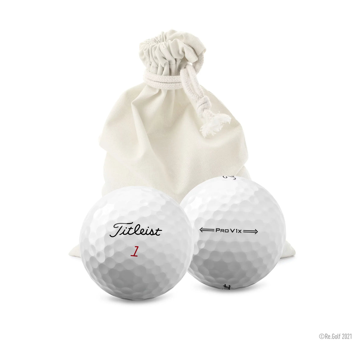 Stylish 12 Recycled Titleist PRO V1X in Eco-Friendly Bag (Professionally Recycled)