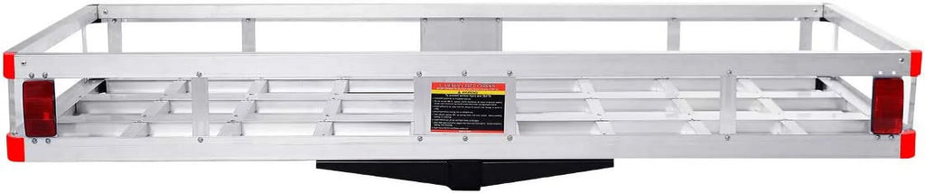 Stylish Hitch Cargo Carrier, Aluminum Trailer Hitch Cargo Carrier Fits 2â Receiver, 60â x 22â x 7â Mount Luggage Rack, Vehicle Cargo Basket for SUV, Truck, Car, 500LBS Capacity