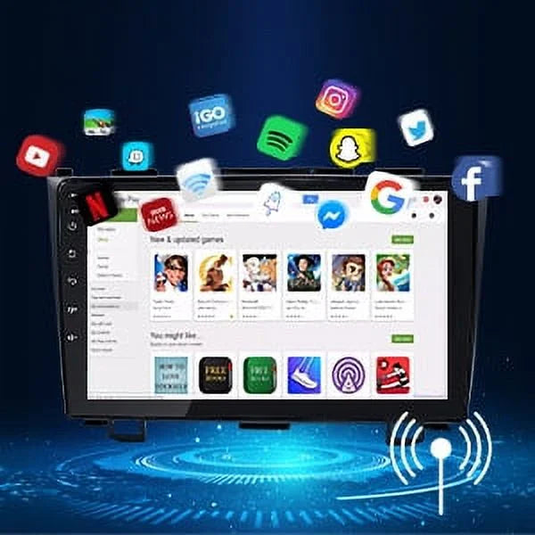 JMANCE Car Stereo for Honda CR-V 2007-2011 with Apple Carplay & Android Auto 9 inch Touch Screen GPS Mutimedia Player