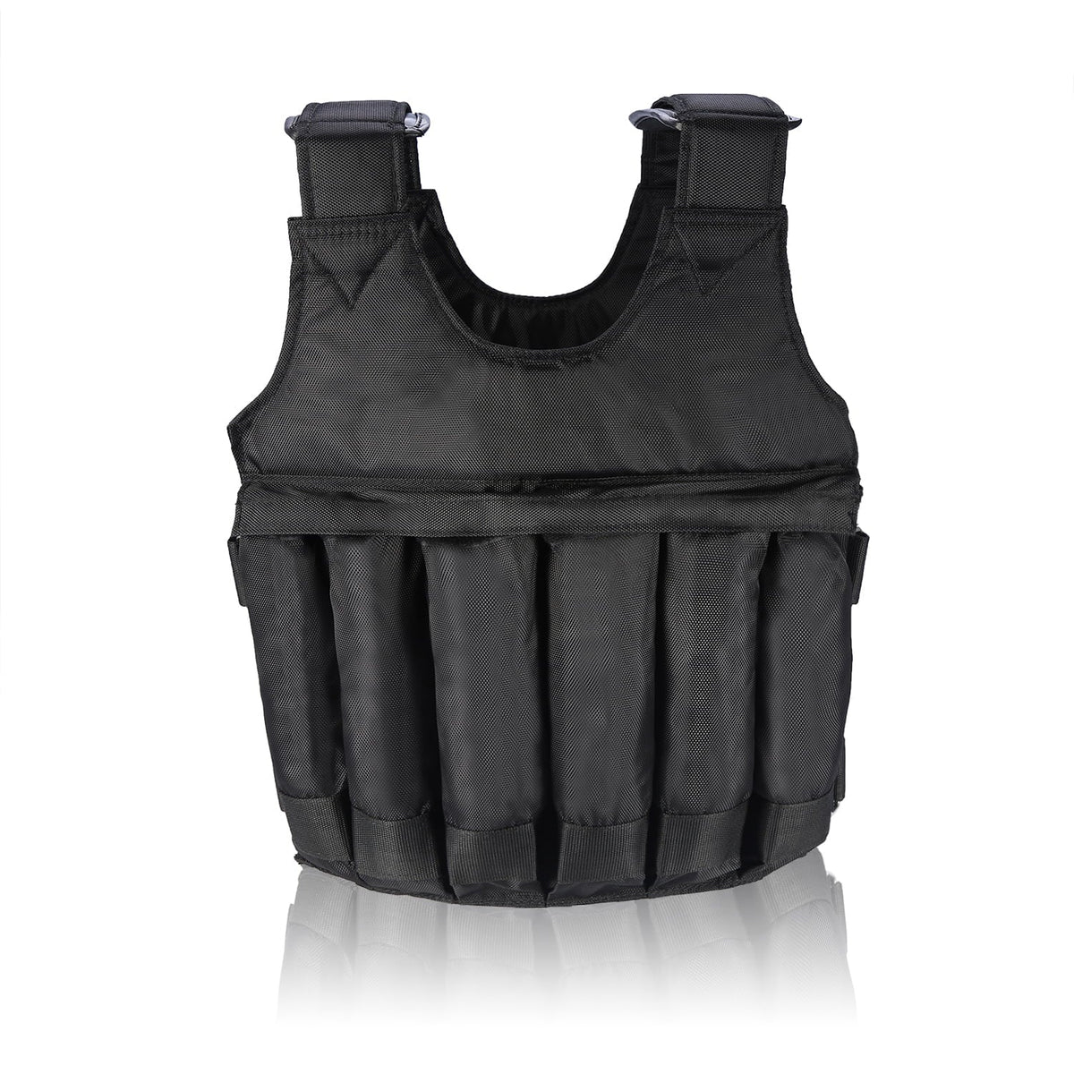 Adjustable Weighted Vest with 12pcs Pouches 50KG/110lbs Vest Workout Weight Jacket Exercise Boxing Training Fitness